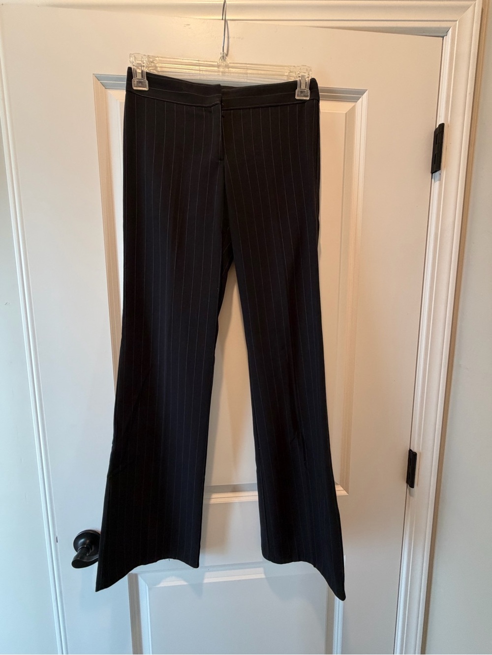 BCBGMaxAzria Black Pinstripe Boot-Cut Dress Pants
